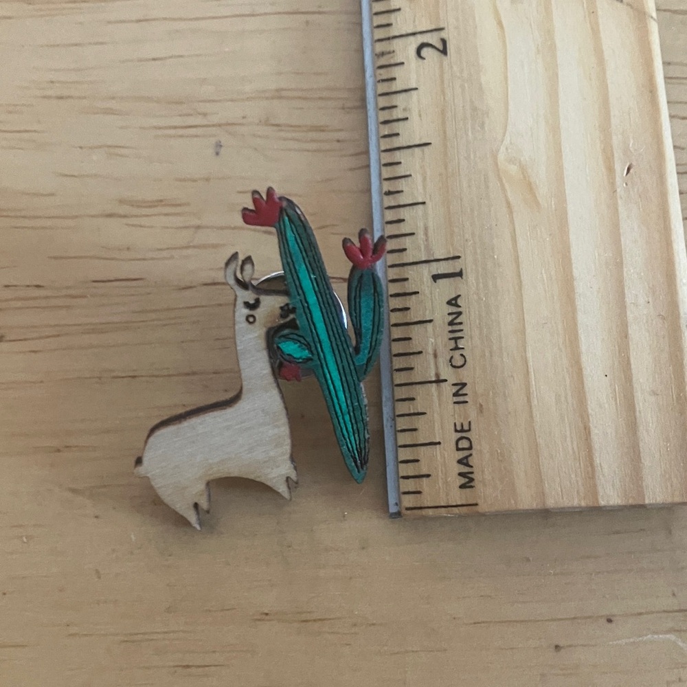 Llama and Cactus Brooch